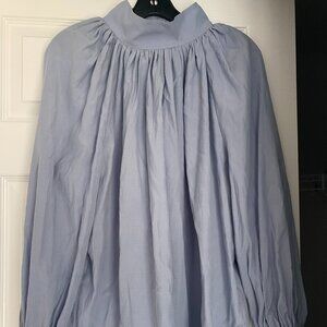 H&M Light Blue High Neck Blouse Size 8